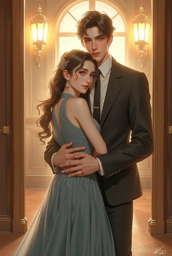 a young man and a woman