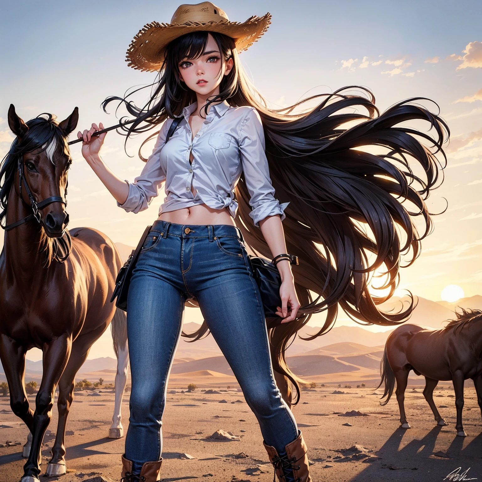 Western Cowgirl、Ride a horse through the wilderness、With my Indian friend
