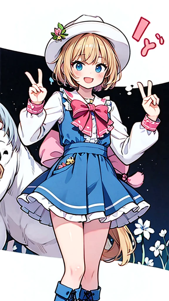 (masterpiece), (best quality), (ultra detailed),(disheveled hair),(illustration), (1girl),(10yo,child),japnese idol,smile, (blue Magical girl),(fly in the sky:1.5),(wearing a skirt:1.3),(open chest:1.7),(no bra),Fashion model, looking at viewer, (interview),magic wand, (magic school),beautiful detailed eyes, delicate beautiful face, Floating,(high saturation),(colorful splashes),(shining), focus on face,ahoge, kamisato ayaka, light pink hair, hair ring,short hair, (shining), best lighting, best shadow,(camel toe:1.4),show off camel toe,standing,spread legs,(white panties)