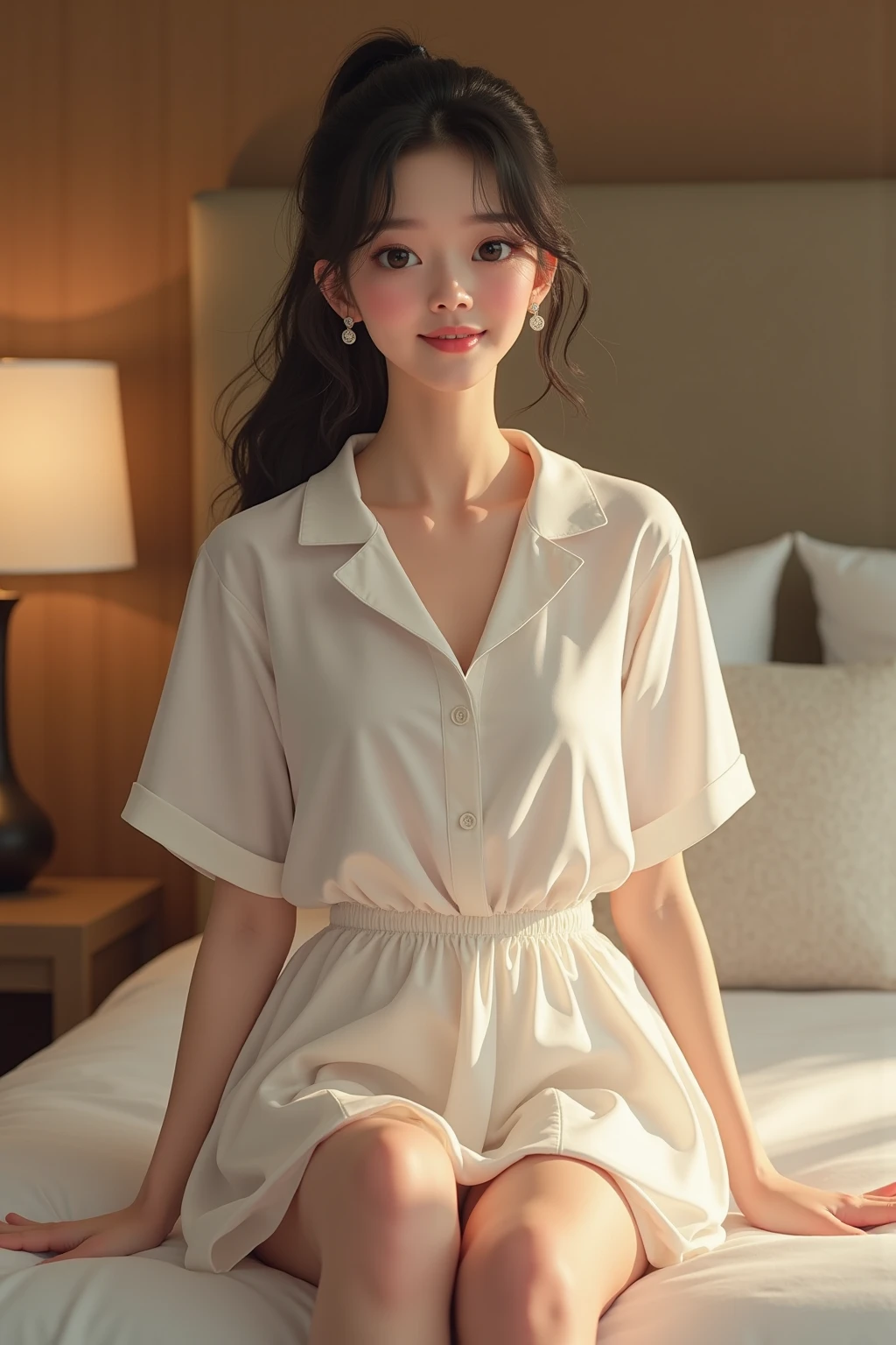 Realistic,fine quality detailed picture,Best quality,high-resolution,1 beautiful girl,feminine,looking happy,beautiful teeth,at my room