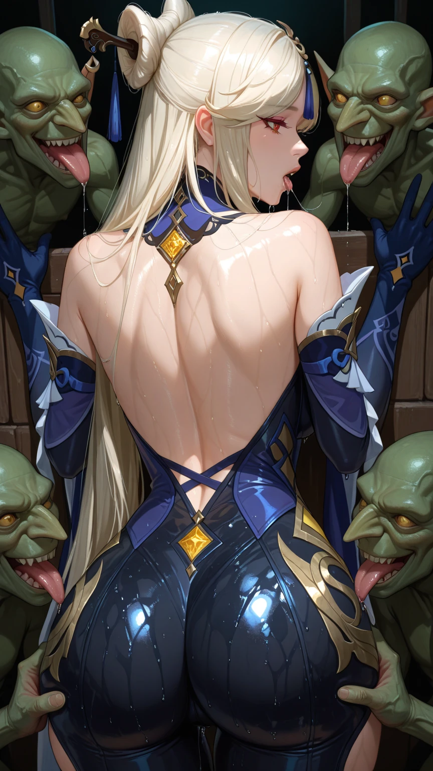 {Highest quality}, {so beautiful}, {Super detailed}, {Best illustrations}, Browsing Caution, 1 mature female, Age 25,(A female paladin surrounded and attacked by three goblins),(Goblin in heat),((Gorgeous Paladin Armor, Arm guard, Leg guards, Carrying a dagger and a small shield)),Dynamic pose, Dynamic Angle, cave,(weak々Kneeling deeply), (cry, anger),belly button, Big Breasts,(Gorgeous bracelets),Torn clothes, Nipple puffs, Irritation, Pointed Chest, (Besieged by multiple goblins during the battle, Female magician attacked), Kobold, monster, (blush, Are crying), ((Gorgeous Wizard Dress)), (Offensive spells), Dynamic pose, Dynamic Angle, Micro Panties