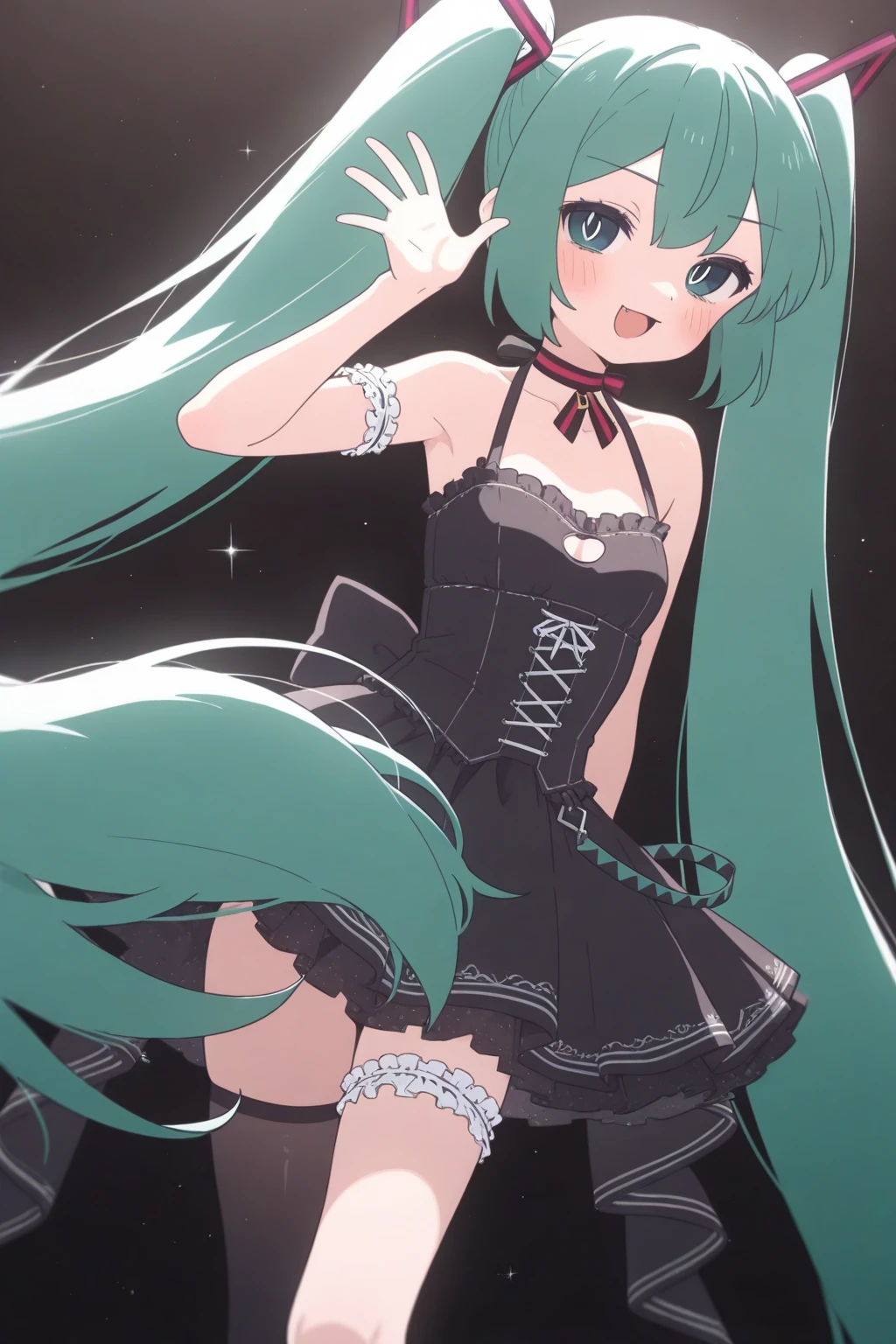 1 girl、Silver Hair、Pale skin、Long Hair、Red flower hair ornament、Emerald green eyes、Gothic Lolita Clothing、、High resolution、highest quality、Anime Moe Art Style、Cowboy Shot、Skirt Lift、Self Lift、panties、、Panty shot、Rear view、Outdoor、stomach