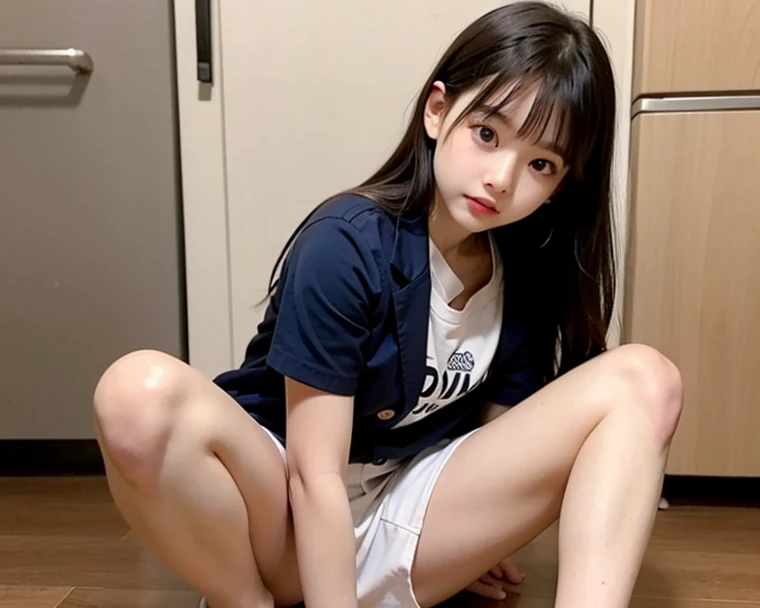 One girl on all fours,  T-Shirts、Tongue out