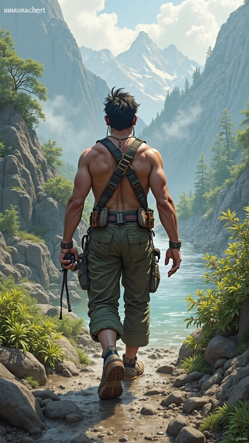 Young man searching for a gem