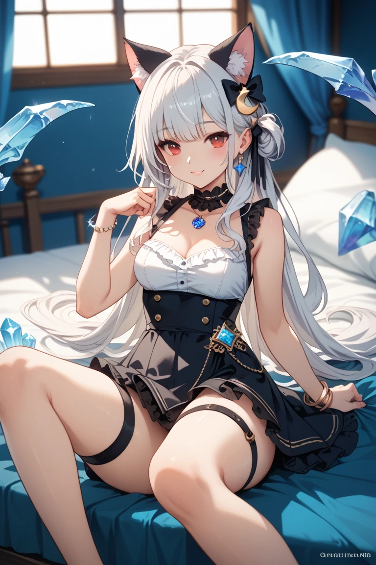 ((masterpiece、4k、8k、highest quality、perfect fingers: 1.perfect anatomy: 1.3、background blur))、((two super cute petite girls))、((super beautiful leotard、Bunny girl、16 years old、Slender beautiful girl、straight long hair：1.1))、(beautiful big droopy eyes)、smile、knee high socks、((Angle from subject&#39;point of view))、aristocratic mansion、wide々room、luxury sofa、