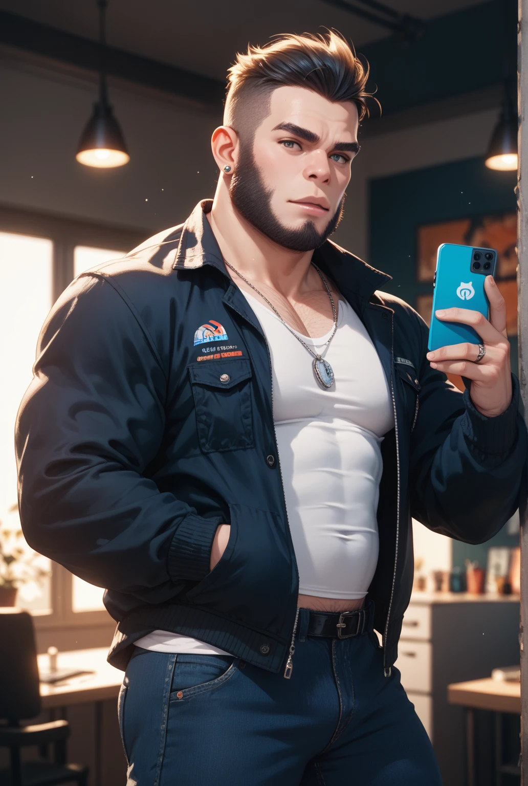 Change background muscular handsome boy, realistic face, 8k ultra realistic
