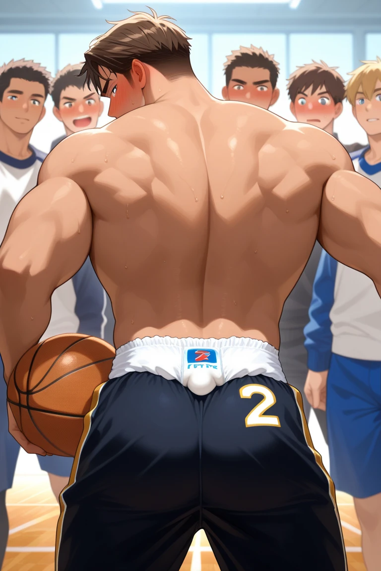 Ash Ketchum and Brock from Pokémon wearing a football uniform with cleats, pads, and helmet included standing in line with brainwashed football jocks flexing their biceps under hypnosis with glowing red eyes as they all grow into big dumb sweaty hairy muscular football jock bros in a locker room and assimilate with the other dumb jock bros there, staring blankly and vapidly with open mouths while saying, "I am a dumb jock.... Dumb jocks obey.... Bigger and bigger.... Dumber and dumber.... Hairier and hairier.... Yes, Coach.... Must recruit more bros. I am a dumb jock... I obey.... Huhuhuhuh...." Hyper muscles. Massive muscles. Big biceps. Big triceps. Big traps. Broad shoulders. Massive meaty pecs. Bulging crotch. Hyper crotch bulge. Dumber and dumber. Slumped shoulders. Hypnosis. Brainwashing. Bigger and dumber jock bros. Assimilation. Transformation into big dumb muscular jock bros. Slumped shoulders. Massive crotch bulge. Bulging glutes. Thick stubble. Hairy armpits. Repeating triggers to be dumber and dumber each time they say them to think and focus only on growing muscle and being the perfect football jocks. Hairy brutes. Crass. Conversion. Recruitment. Brainwashing. Reprogramming. Dumb jock bro personality. Bodybuilder football jock.