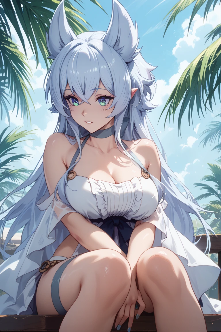 Beyond the Clouds, Surrounded by water, reflection,Breathtakingly beautiful clouds,Light,Dazzling Light,Cinematic Light.Coconut Tree, Ocean,nsfw, bewitching pose, (((vulgarity))), sweat,Dripping water,My whole body is wet,heavy breathing, humid, oral invitation, embarrassed, ((highest quality)), ((masterpiece)),(detailed),High resolution,Sharp focus,Perfect Face,{best illustration},(非常にdetailed CG unity 8k wallpaper),
(((Vibrant colors))),(Flying debris, 超High resolution),(((Brown and Gold Theme))),Wear an iridescent aura,
Invisible Light, Amazing shine, Neon red glow,Bright colors,Gold decoration,plastic glitter 肌,
1girl,Magisa,Long Hair,Shiny silver hair,Big Breasts,Red eyes,gigantic breasts,Hair between the eyes,
((detailedなボディ)),(detailedな顔)), cute,Lewd,erotic,Bold,Camel Toe,erection of nipple, top-down bottom-up, wearing side-tie bikini,smile,