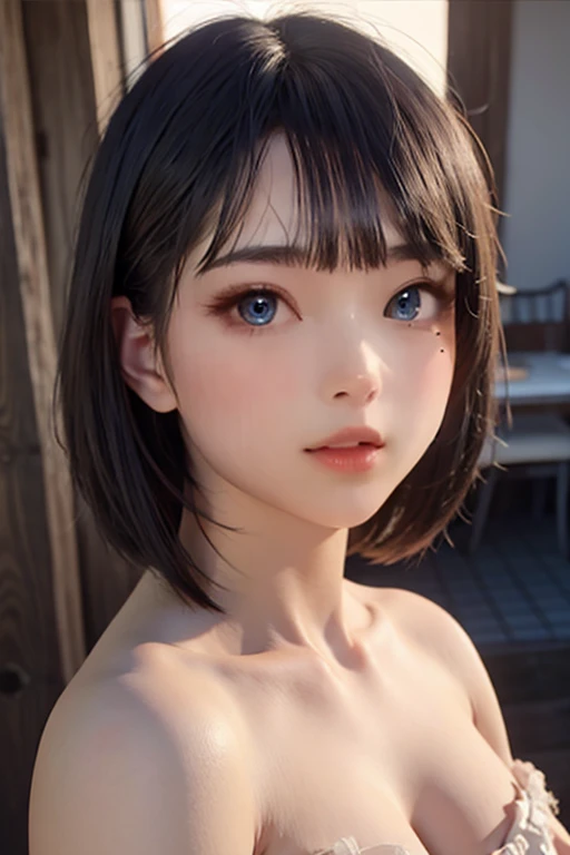 masterpiece, Highest quality, Highly detailed geometry,1 Married woman,40-year-old woman,Baby Face,alone, naked,Small breasts,Image body, flower, Looking at the audience, , , Purple eyes, Jewel-like eyes, Very beautiful eyes, Highly detailed face,, , star (null), star座, Purple Energy, handrail, 流star、Shiny, straight, Waist-length hair, Beautiful shiny bangs、(((Realistic, 3d))),nsfw
