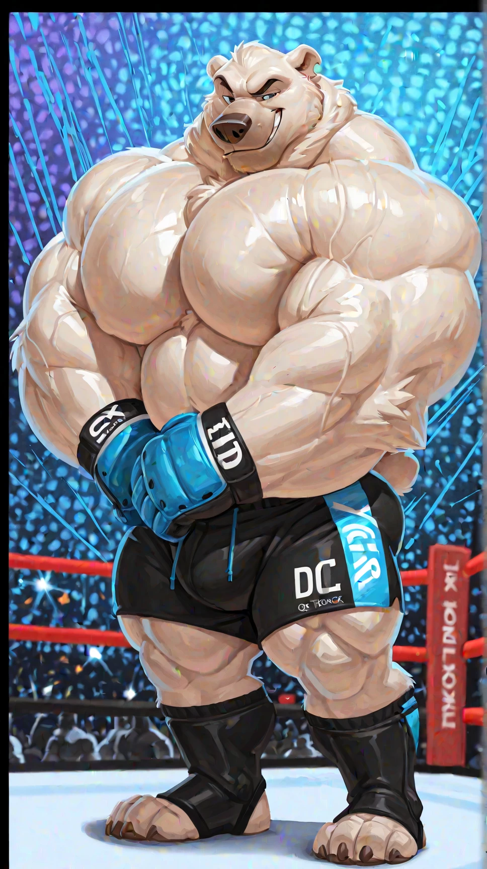 absurderes, hight resolution, 1male people, full body visible (wrestling Magazine covers:1.2), Yaoi(bara) , Stubble,clothes down, matured male, ruggedly handsome face(Zangief), dark eyes, mustache, old face, beefy,thick dark eyebrow, thick eyebrows, Male Focus, designed beard、(wearing red thong), big bulging crotch, big crotch, latex, wrestling uniform, red wrestling singlet, squatting with legs open, crotch in focus, Detailed body,Ultra-detailed eyes,hyperdetailed face,(Gray hair:1.2),(All Back Hair:1.2)、(Very short hair:1.2),(hyper pecs:1.5),Open Claus,(Soft smile:1.2),Perfect ligthing,(flexing biceps:1.2)