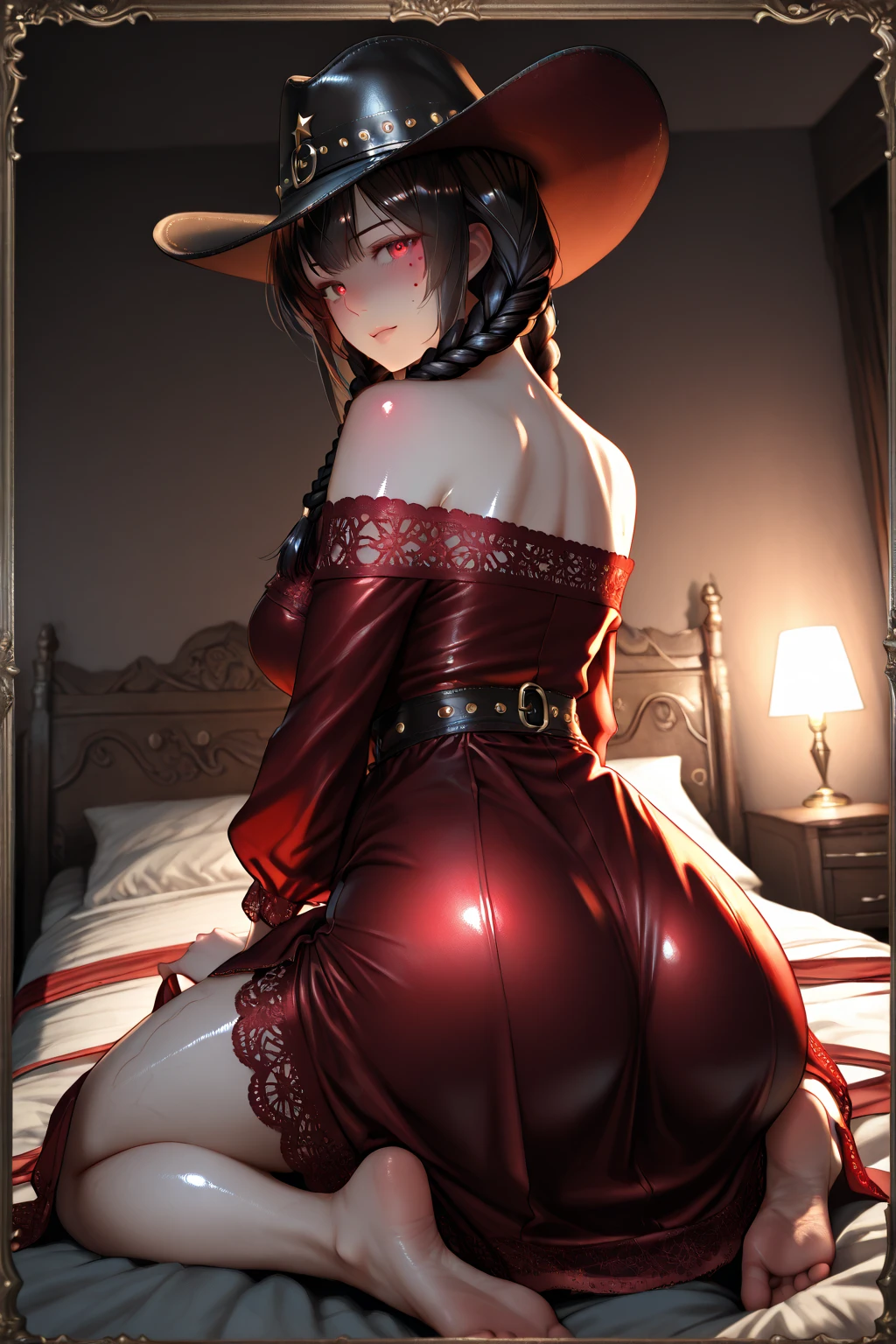 1girl,barefoot,blurry,indoors,ass,ass focus,from behind,kneeling,soles,solo,<lora:red:0.8>,huge filesize,
BREAK
(extremely detailed CG unity 8k wallpaper),(((masterpiece))), (((best quality))), ((ultra-detailed)), (best illustration),(best shadow), ((an extremely delicate and beautiful)),dynamic angle,floating, fairyland,dynamic angle,sea of flowers,beautiful detailed garden,wind,classic,spring, (detailed light),feather, nature, (sunlight), river, forest,(((floating palace))),((the best building)),beautiful and delicate water,(painting),(sketch),(bloom),(shine),