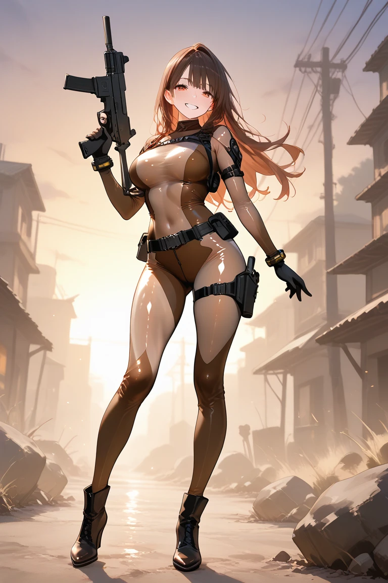 A muscular red-haired female warrior almost naked in Simon Bisley style for the cover of Heavy Metal magazine