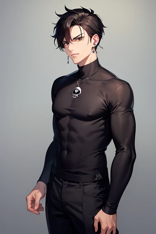 One lean asian men, dark ash brown cool tone, sheer mesh tank top, mesh micro thong bikini, ash grey dark hair, pink undertone skin, he showing off his body, full body portrait from head to toe, comic artstyle 2D