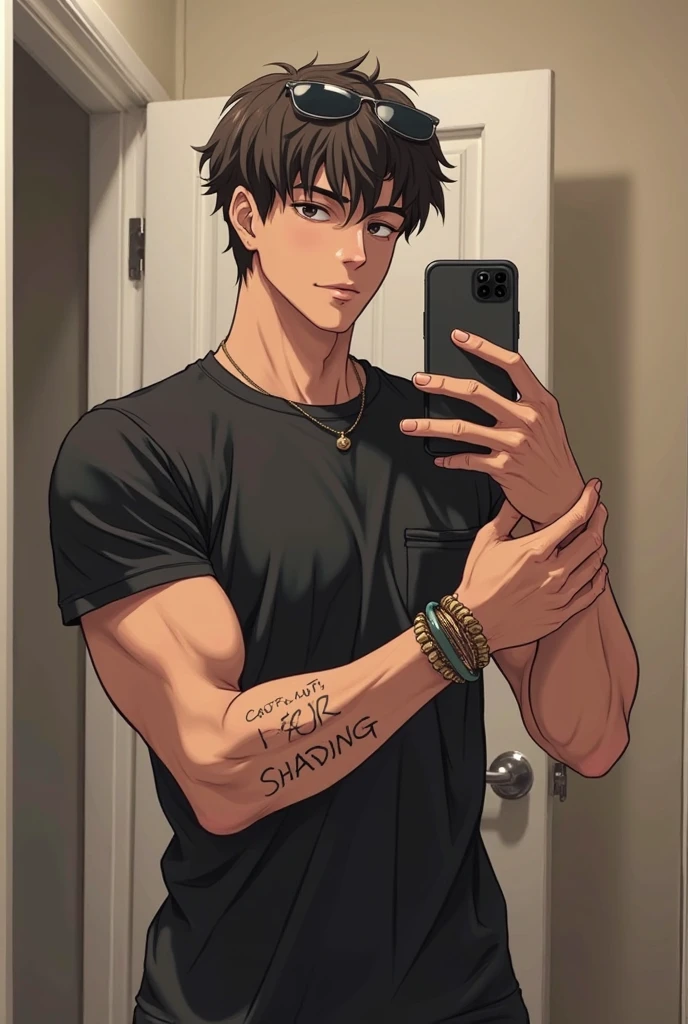 *The photo is of hanta sero from Mha shirtless, as if he just got out of the shower. He's standing in the mirror and he's wearing gray boxers, showing his abs and a tattoo along his arm. He has a hand running through his hair as he takes the picture. He's holding the phone to show his upper half, and it looks like this picture just went to you and you only*