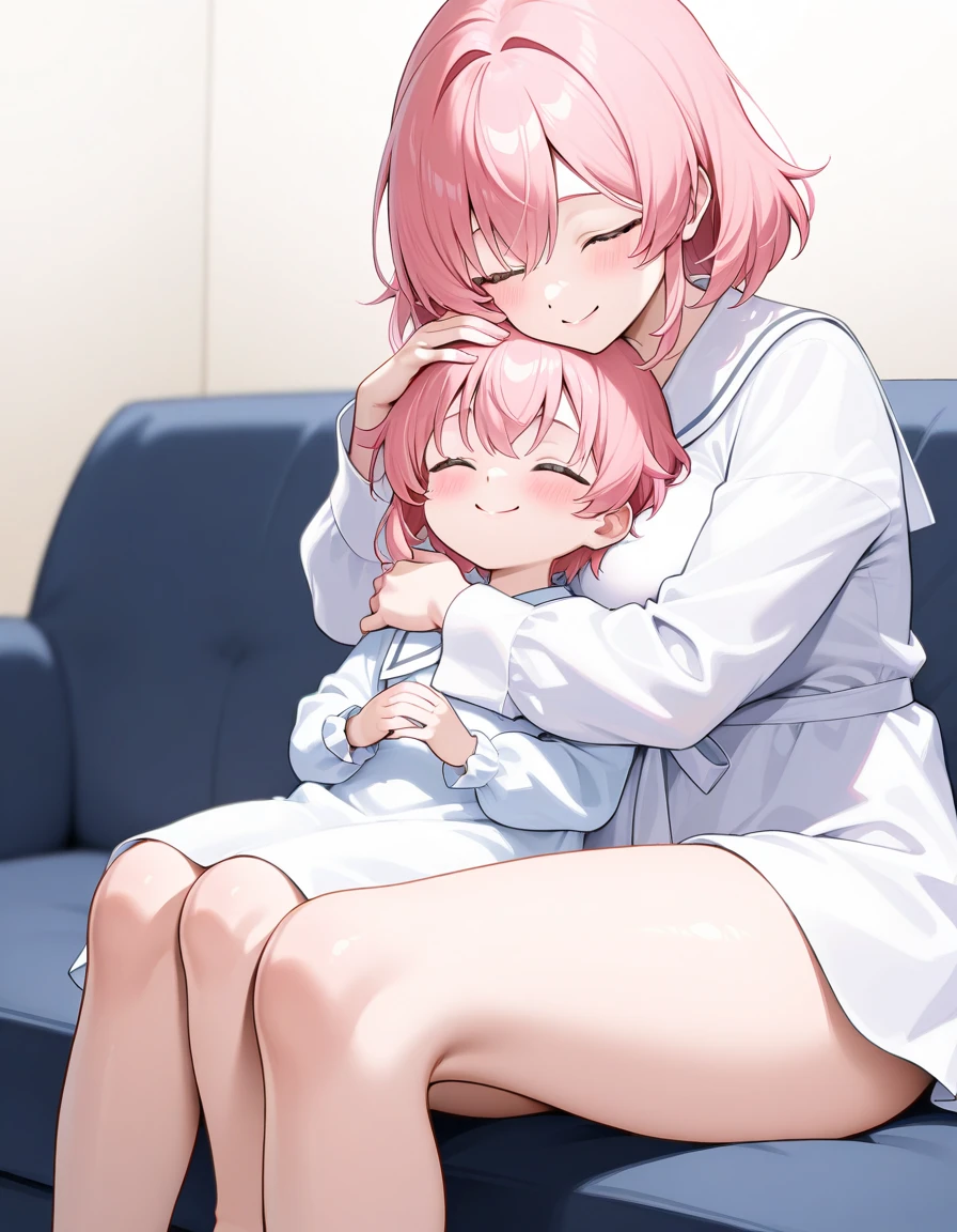 masterpiece, best quality,anime style, 1 girl,(((slender body))), (((small breast))), ((((breastfeeding a baby)))), (((breast milk))),(((blue blazer,white shirt,pleated skirt,blue tie,black pantyhose,bra))),((((cum)))), (beautiful face), (((short hair))), (((straight hair))), ((((pink hair)))),detailed beautiful skin, (perfect hands, perfect anatomy),scream