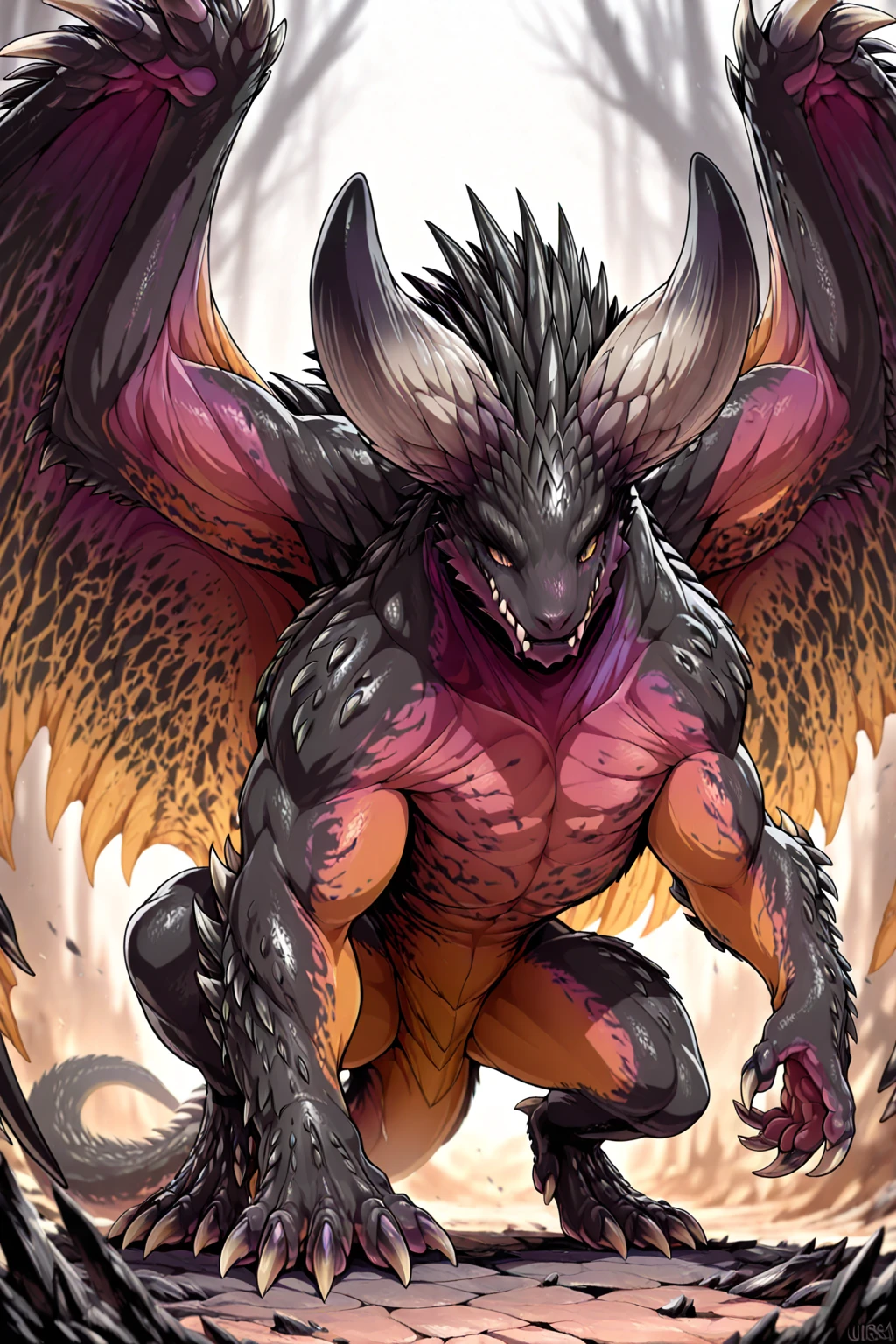 drake, small dragon, magic circle, torrent of energy, scales, wings, horror, dark fantasy, (full body:1.3), detailed eyes, 2k, 4k, 8k, intricate details, cinematic lighting, stunning environment, masterpiece, high quality, official art, chiaroscuro, AD&D