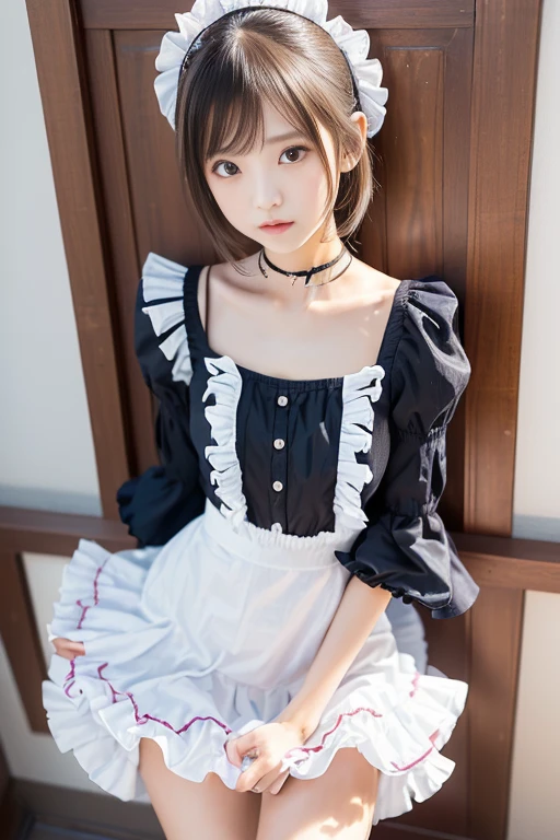 (top-quality、masterpiece:1.2)、Best Quality、realisitic、photoshot、hight resolution、1080p、8K、Textured skin、Physical Rendering、1 Japan Girls、High school students、kawaii、Young Face、Rolled hair、(Lolita Fashion:1.5)、Room full of balloons、full of shyness、smil、Big