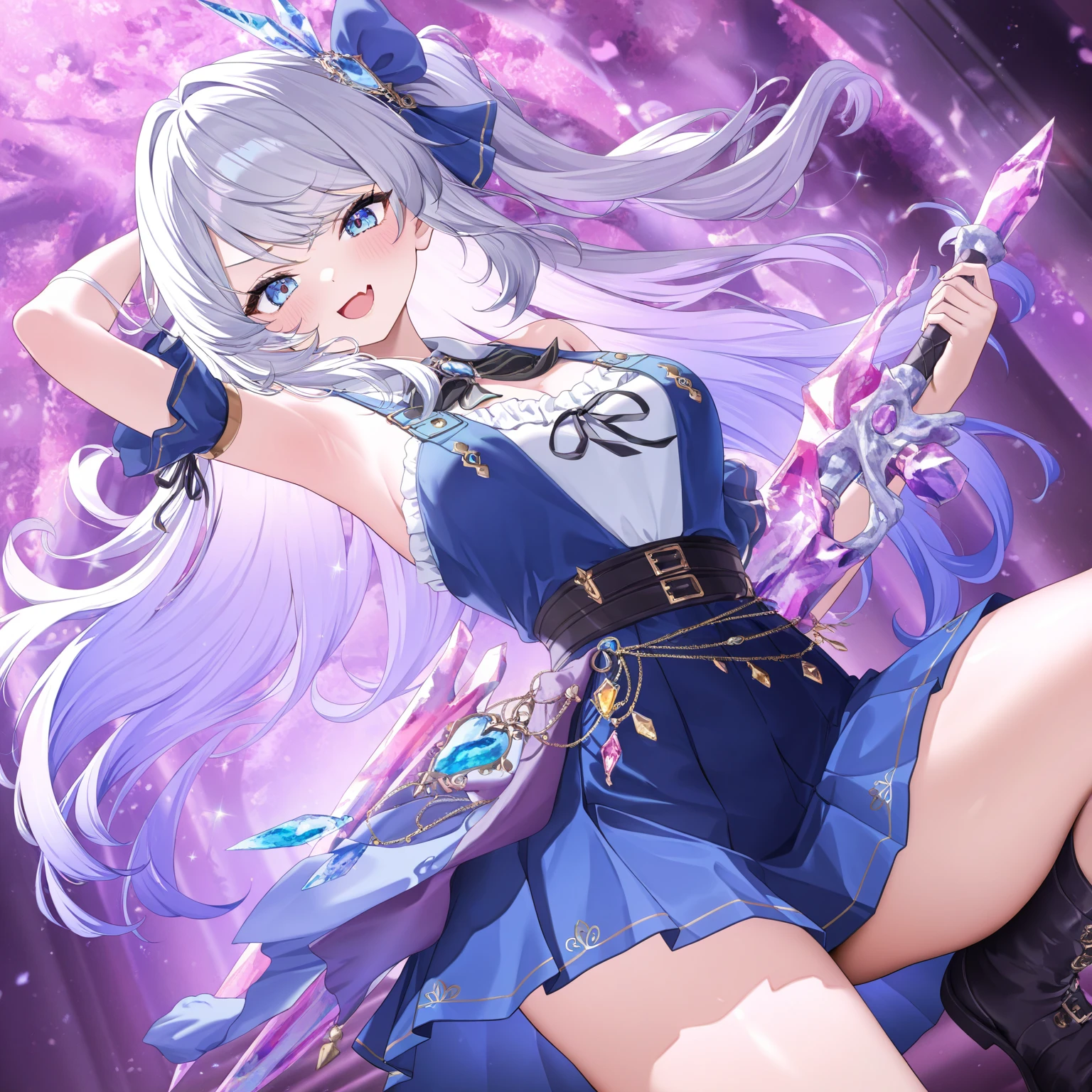 Best image quality、High resolution、masterpiece、super high quality、arena、Run、颯爽とRun、Green bra、Green panties、shout、Sweaty、Showing panties、very short pleated skirt、Heavy breathing、Blushing、4K quality、Spread your legy panties are wet with love juice、Sexy face、focus on panties、Shooting from below the crotch、、Voluptuous thighs、Whipped ass、heart