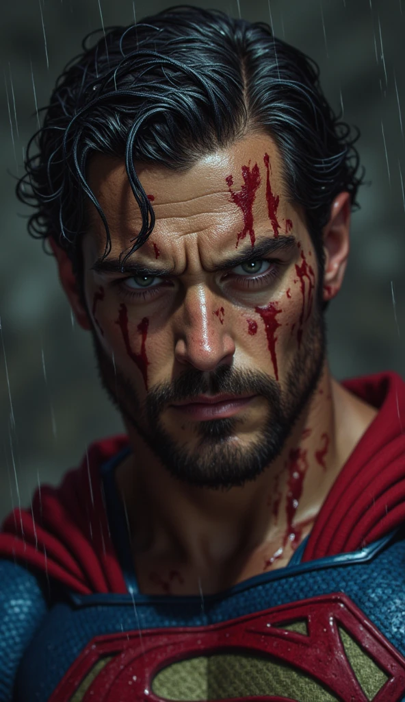 Scary Super man face reaction 
