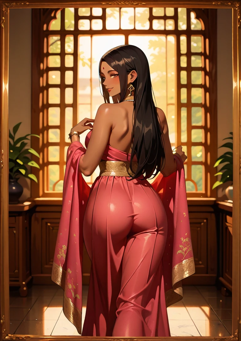 beautiful women,milf, indian,d cup breast, huge ass, transparent red saree with no blouse or bra,cute,bare breast visible