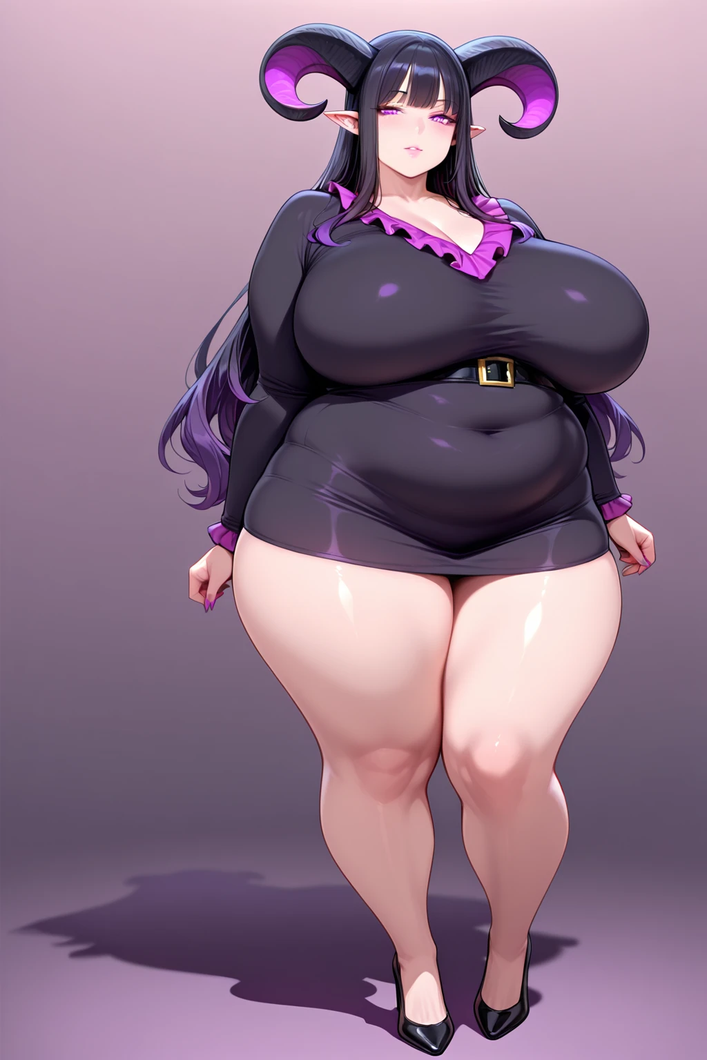 Long Hair、Knee-high socks、One Girl,Precise five fingers、{(((Wide Hips)))、 (((plump and thick thighs)))、((Big Ass))、(Big Breasts) Embarrassed look、whole body、Sexy pose。
