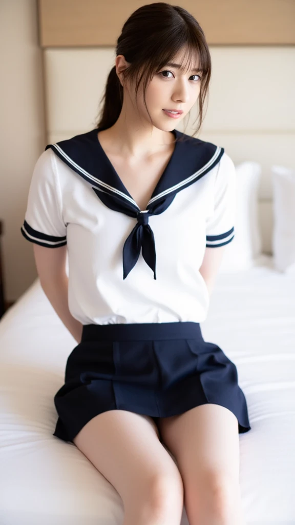 (masterpiece, Highest quality:1.2), 8k, young美しい女の子, 85mm,Official AR RAW Photos,Very young,Baby Face,Junior high school freshman,very cute,Idol Style,student,10 generationsの少女,Sleep Performance, ,Place your hands behind your back,young,Flat Chest,Erect nipples,No makeup, Film Grain, chromatic aberration, Sharp focus, Face Light, Bright lighting, 10 generations, Detailed face, ((((((14 year old high school girl))))))、Tight waist,In an abandoned house,Delicate genitals,Genitals are visible,Wide-open legs,Spread your legs,Have sex,Feels good,Semen from the vagina,From below,From the ground