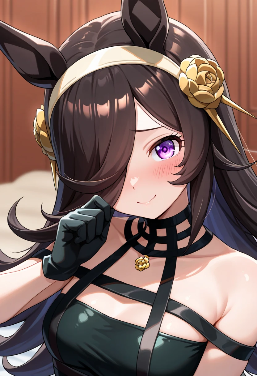 yor briar, anime style beutiful woman, 1girl, happy, sexy pause,(with sparkling eyes and a contagious smile:0.9),red face, closed mouth, beautiful detailed eyes, super detailed skin, backlighting, bare shoulders, black background, black dress, black gloves, black hair, breasts, dress, earrings, fingerless gloves, floating hair, floral print, flower, gloves, gold earrings, gold hairband, hair flower, hair ornament, hairband, holding, holding weapon, jewelry, large breasts, long hair, looking at viewer, off-shoulder dress, off shoulder,red eyes, short hair with long locks, sidelocks, solo, spikes, thighs, two-sided dress, two-sided fabric, weapon, fighting stance , face, close up, from above, highest quality, looking at viewer,high resolution.