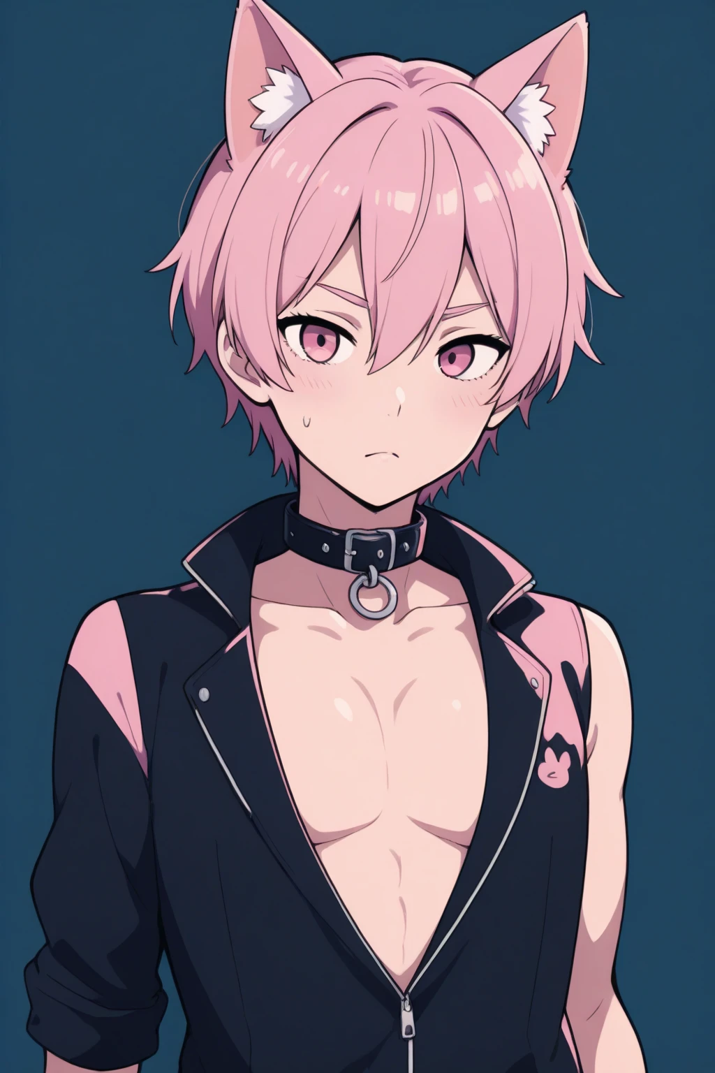 Anime trans male with pink hair and is a incubus with horns and a tail sexy and breedable