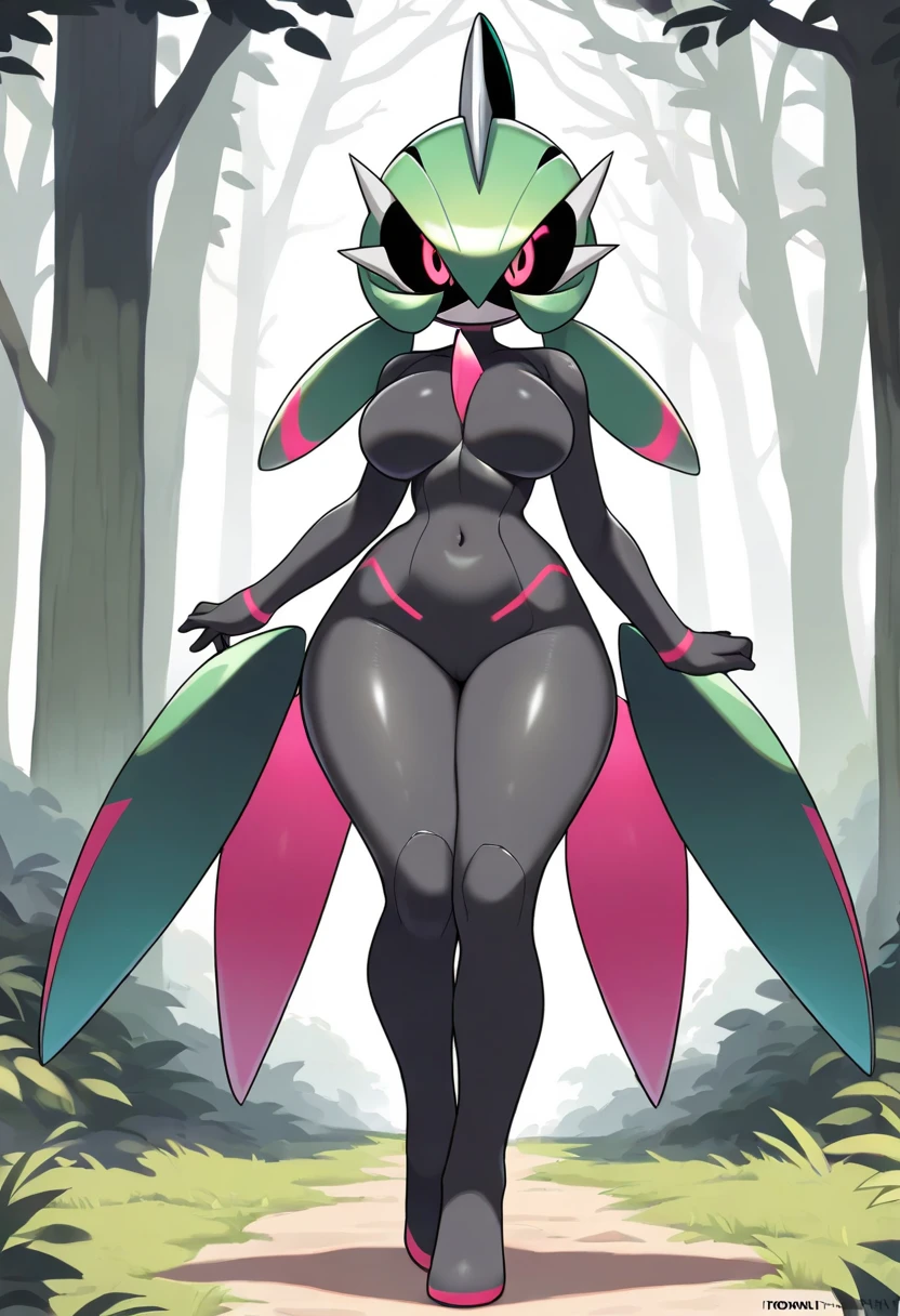 rosine, insect girl, green skin, orange eyes, wings, beautiful, masterpiece, 1girl, fur, masterpiece, beautiful, high quality,standing,nipples,vagina,peite body,full body,