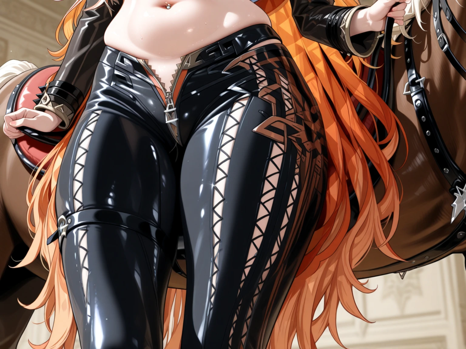 A girl Full body, perfect face, big green eyes , fight pose, front, side, back, small ass, Dinamic pose, (Character sheet), pale skin, full nude anatomy, small breast, curly hair, very short hair, facial expresions, orange hair, ponytailhair, multiple angles, multiples images.
