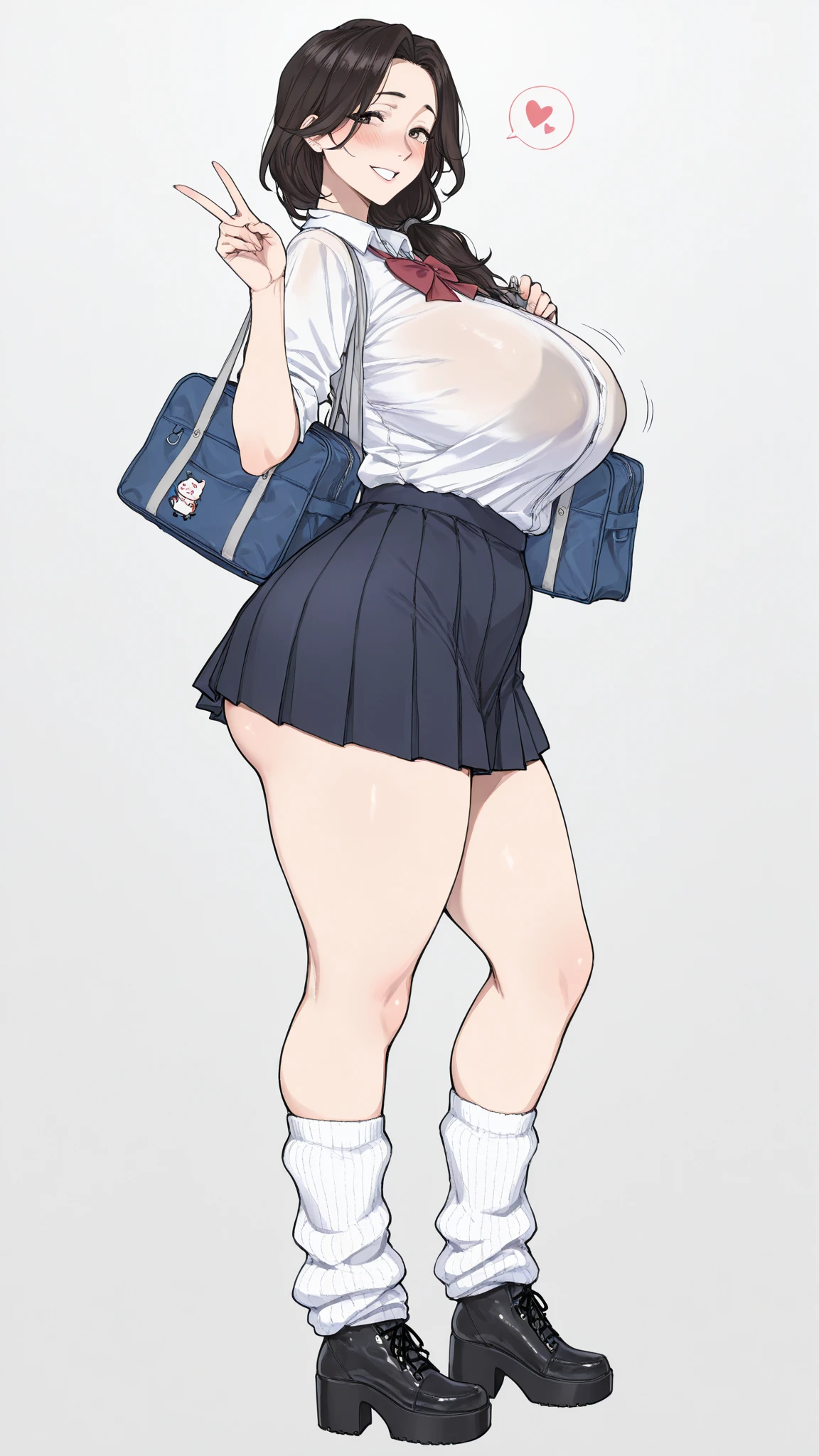 girl, solo, full body, from head to toe, standing, (Huge_Breasts:1.3), beautiful body, perfect body, nice body,
((Character Design Sheet:1.7, character reference sheet:1.7,)),
shiroko, animal ears, blue eyes, grey hair, hair ornament, hairpin, halo, medium hair, wolf ears, checkered clothes, checkered skirt, school uniform, skirt, scarf,