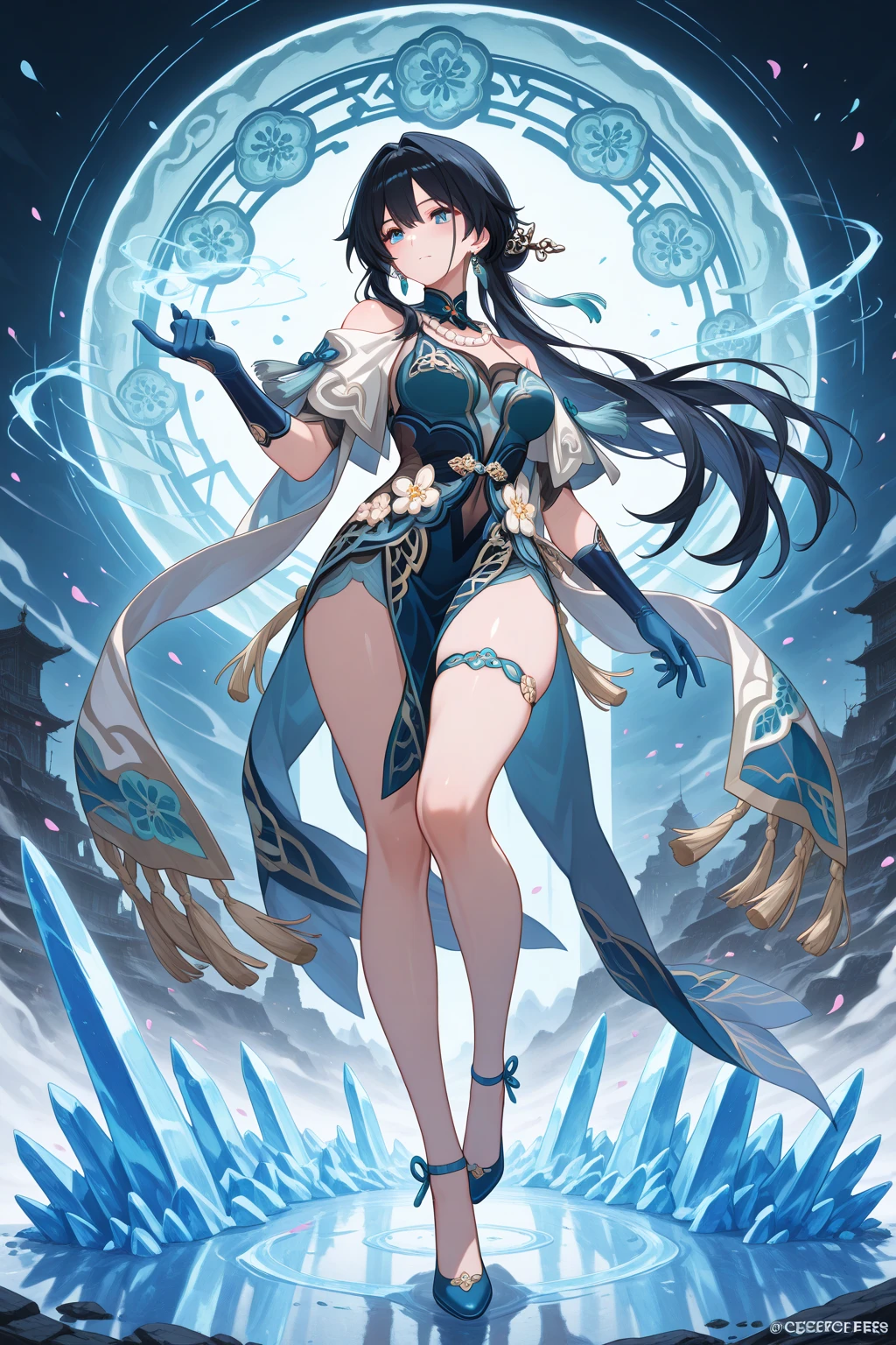 (best quality, high resolution, Textured Skin, high quality, High Detail,Extremely detailed CG unification),,Lively,obsessed,Dynamic Angle,whole body,Adventurer Set,Dress nicely,Elegant and charming gesture,Sexual suggestion,In the abyss,Genshin style clothing,Decorations,super ultra detail,Pantyhose,Modern and Mixed Clothing
