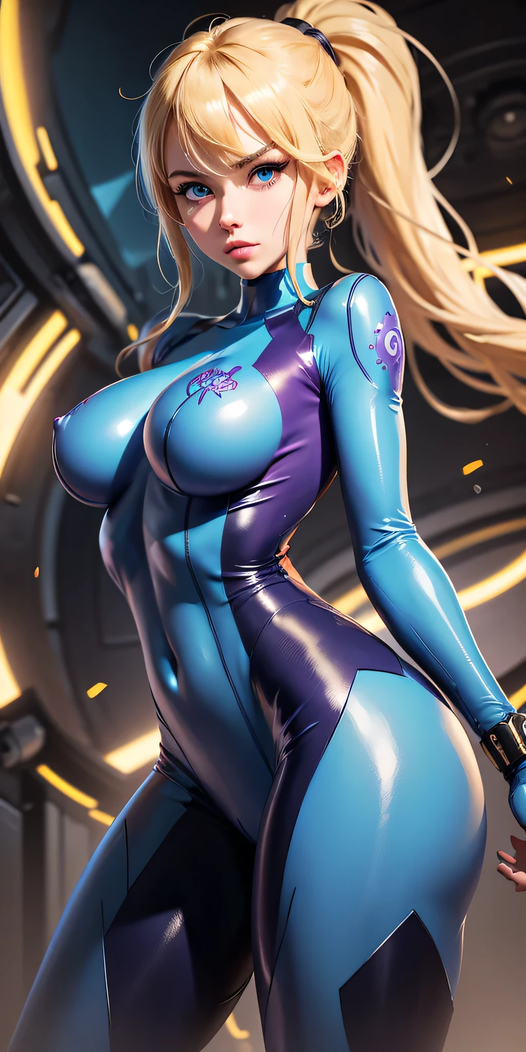 (best quality). (ultradetailed). (1 girl), looking down at viewer. (detailed background). beautiful detailed eyes. Delicate and beautiful face. (high saturation), busty, sagging breasts, sexy Spidergwen costume, Full body, long legs, big , (extremely muscular)), (, muscular legs , muscular arms, Muscular upper body, muscular abdominal muscles , muscular shoulders,)
