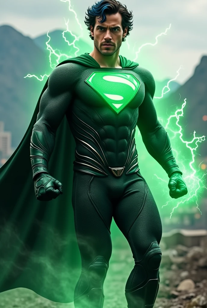 Superman mixed with green goblin 