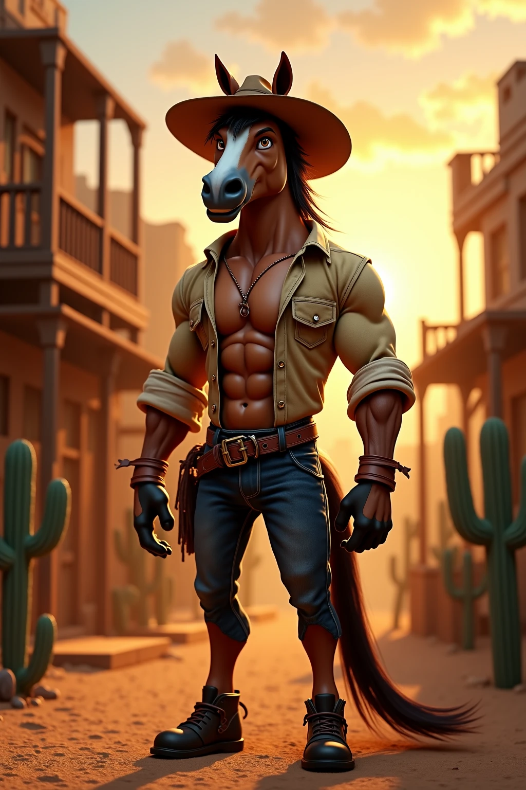 Furry, Antro, Male, [Horse color brown Oscuro Black] , Horse Tail, [Fundoshi Bulto Male Big], [Fundoshi BLANCO ajustado], loincloth, Solo, De Pie, [Bulto Male Big], Hooves , (Big Balls), Detallado 4k, cuerpo completo, cuerpo furry Marron dark, Grand Canyon background , pupil Eyes blue, Alta resolucion, hermoso, Furry Torso Peludo, cowboy hat brown, Ropa de cowboy, ropa West, estrella seriff
