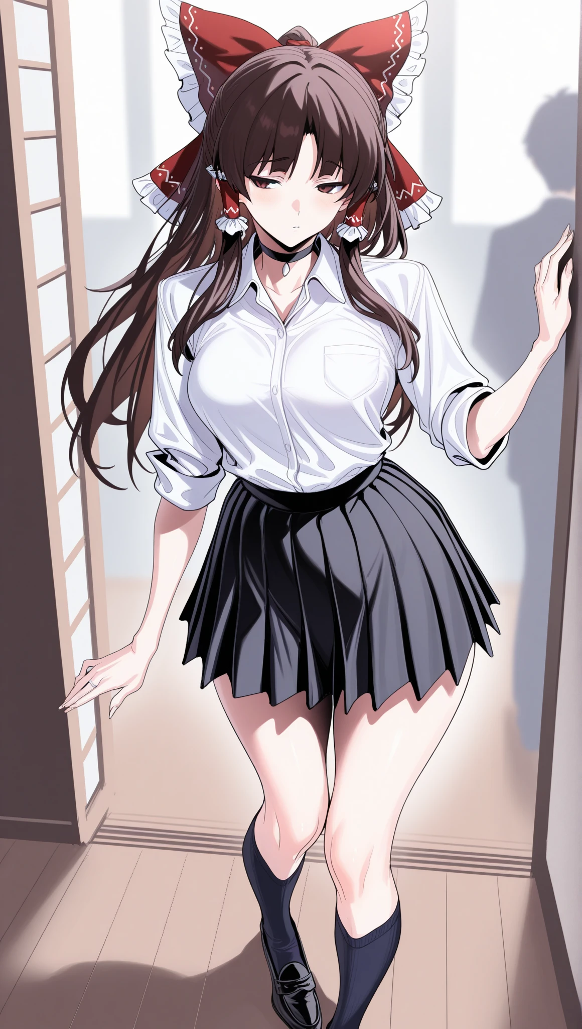 ((Biologically correct number of limbs))、(( Photo with face included))、4K、((Standing posture))、Masterpiece、((focus on the face))、((Symmetrical facial features))、Eyes with detailed description、Beautiful woman、Outstanding style、Beautiful clavicle、Beautiful legs、Beautiful Hands、Slender Body、(stockings、High heels）、Detailed depiction of faces、Small earrings、necklace、(Jacket、shirt、(Checked skirt))、profile、tie、Holiday theme park、(((White oak)))、Droopy eyes、Photographed from diagonally in front、(((Black and White)))、(((Pencil Illustration)))、