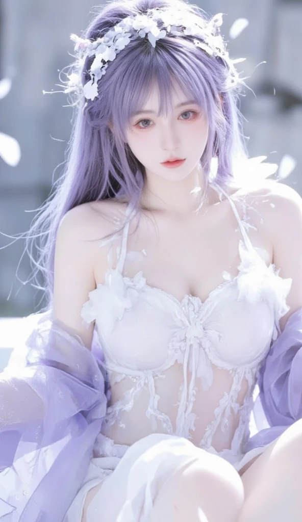 (Finest quality)),(A high resolution),(ultra-detailled art),(Meticulous portrayal),((Best Anime)),(Finest works of art),sharpness,Clear,Ultra-Precision Art,The art of astounding depiction, (Female Ninja in the Dark:1.3), 

short Hair, purple hair, vibrant purple hair, extremely detailed hair, detailed bangs, with bangs, short hair only,
pretty face, beautiful lips, soft lips,pretty face, close up face,serious face, pretty nose, beautiful nose,
pretty eyes, beautiful eyes, detailed eyes, perfect eyes, green eyes,

korean girl, korean beauty, irene, red velvet irene, 

clear skin, clear skin, white skin, soft skin, slim body, small breasts, detailed body, detailed skin, detailed thighs, show navel, sexy body, show legs, detailed legs,

normal thighs, show navel, 
body suit,
looking at camera,


super low-angle shot, looking down,