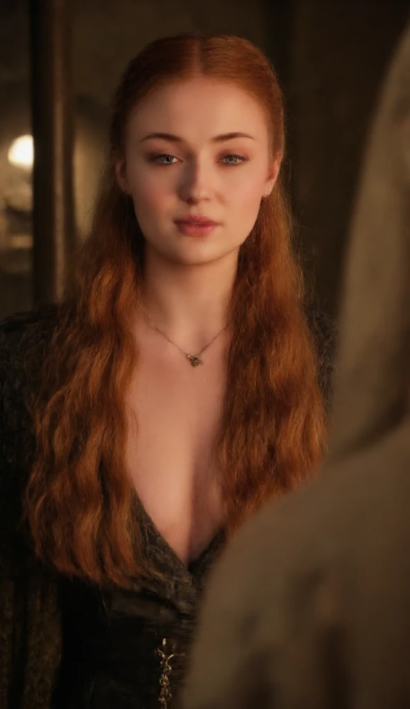 attractive welsh woman, ripped muscle, muscular body, pale skin, smile(blush), nude, crown, thin necklace, [ultra detailed skin:1.2], ginger hair, long hair, 8k uhd, full body, stand, crowd, public, rain,