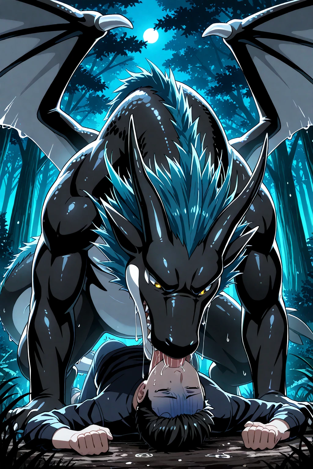 Fémale Protogen, ,650 cm hyperbreasts, Masculine Dragon, 1000 cm bikini hyper penis, playa, two individuals, semen in total, anal sex, hot, looking, behind