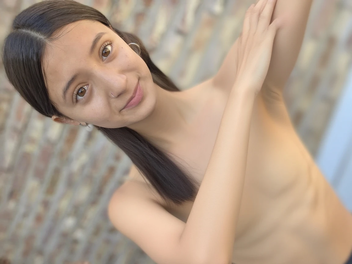 top-quality、​masterpiece、超A high resolution、(Photorealsitic:1.5)、Raw foto、1girl in、murky、deep-shadows、Unobtrusive、cold light、sexy appearance、shorth hair、((very_short_hair)), naked portrait, nude photography, shiny nipple 