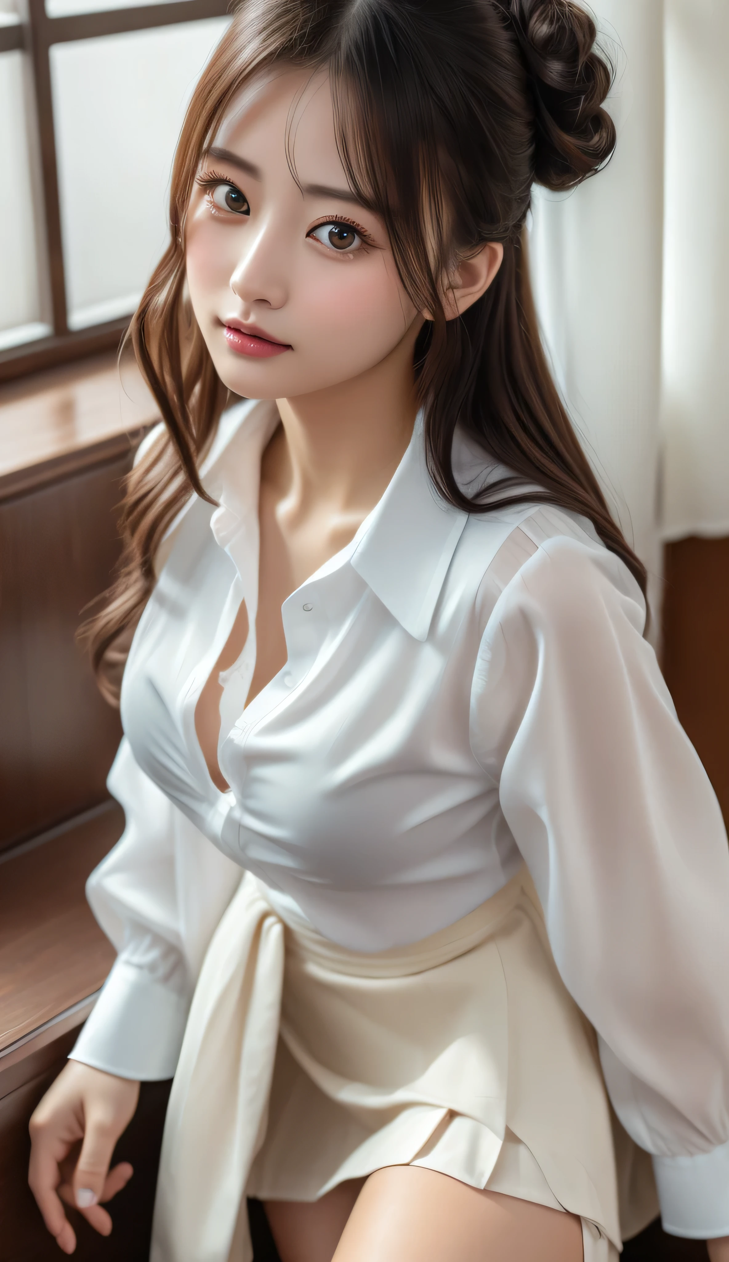 White satin blouse