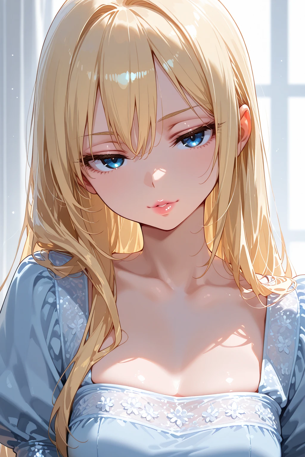 Create realistic photos of 18 year old girls with blonde hair (Longueur d&#39;shoulder), nice face, tout le corps, shapely legs, chevilles fines, slender waist, yeux verts , she is on the beach , tetas grandes, 