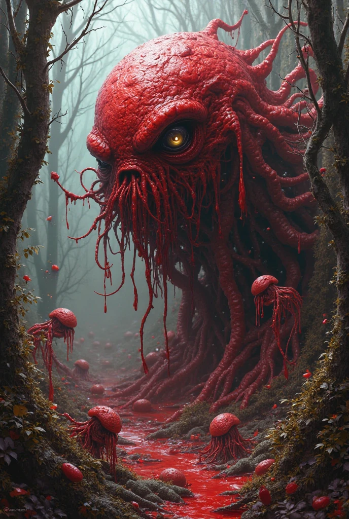 CarnageStyle, (blood_red:1.3), tree, <lora:CarnageStyle:1> red slime,hemoglobin, (Masterpiece:1.3) (best quality:1.2) (high quality:1.1)