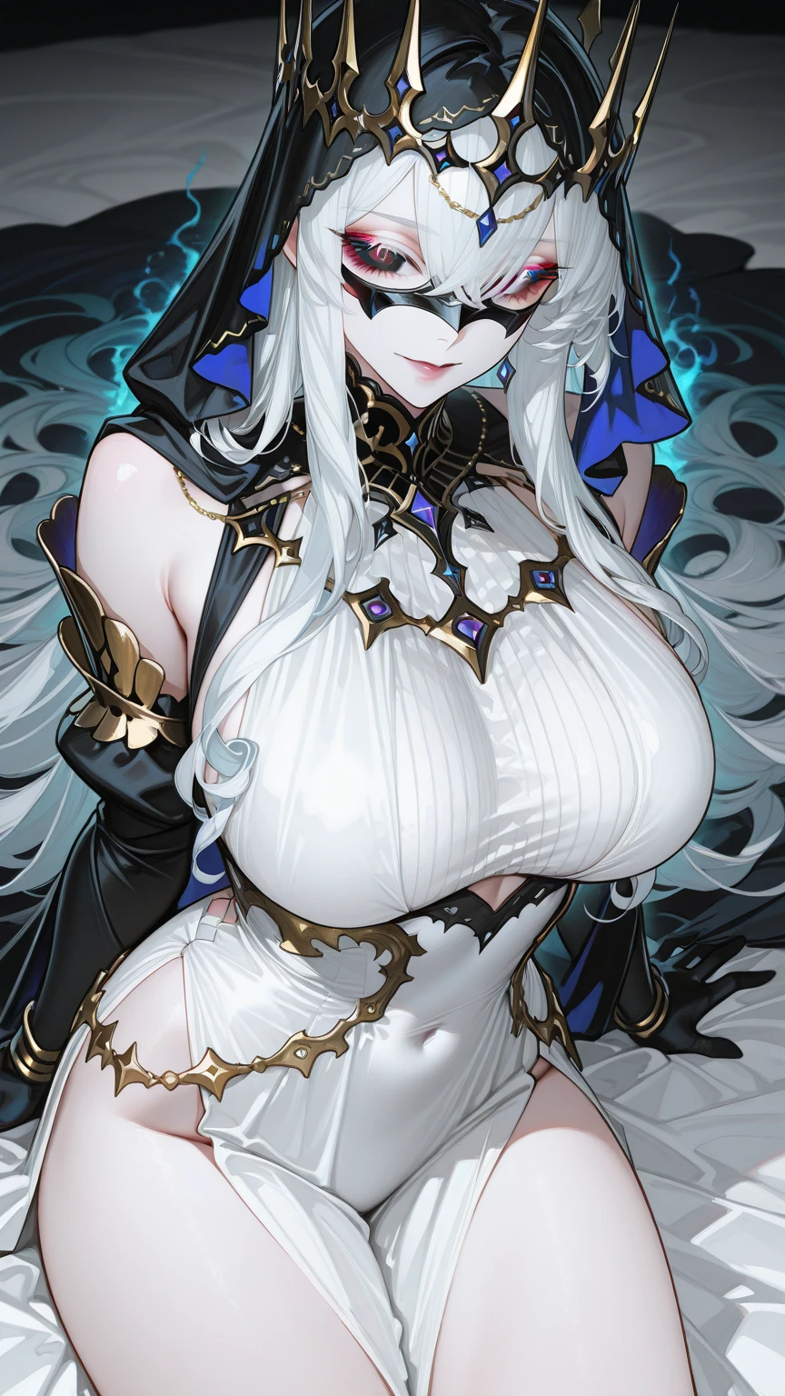 ((masterpiece:1.4,best quality)),(Super detailed),(Extremely detailed eyes),(black leggings,Shiny socks:1.5),Hello Darkness
(Cute girls),15 years old,(Blood-red pupils,Diamond-shaped pupil:1.15),Purple Eyeshadow,(elongated hair,Thick hair,Single ponytail,shiny hair:1.5)(Changes through:1.2),White skin,despair,sad,Empty eyes,tears streaming down my face,tilting its head to the side,kneel
(She wears blue armor,A blue dress,:1.5),(Black gloves:1.4)Very long plush sleeves,White,White Cloud,Dream bubbles ,Ice and glitter effects
(Black long skirt:1.1),
(dawn:1.2),
(Intense black and white:1.16),(Depth of Field:1.4),,Intricate details,(((Castle in the Sky,Standing by the lake,Purple flowers by the lake))),(((Huge breasts,Bare breasts,Deep cleavage)))