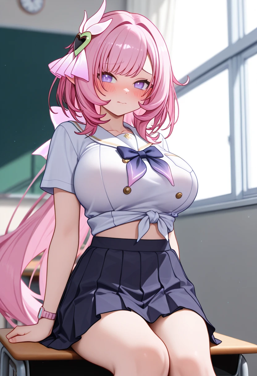 (masterpiece、Highest quality、Very detailed)、((One Girl))、((Pink Hair))、((Twin tails))、((Bright Blue Eyes))、Wicked Smile、((Grin))、Earrings、((Very large breasts))、Seraphim))、Long sleeve、((Black pleated skirt))、Cowboy Shot、stage、((Shooting from below))、Urban Background(Spread your legs:1.4),Heterosexual, 仰向けに横たわるOne Girl,(many :1.5), ,Browsing Caution,(Trans Representation:1.3) ,(:1.2),(Vulgarity:1.3),( shy:1.1),(vapor:1.1),(Wet:0.8),(trembling:0.8),(Sweat gushing:1.1),Nose brush,