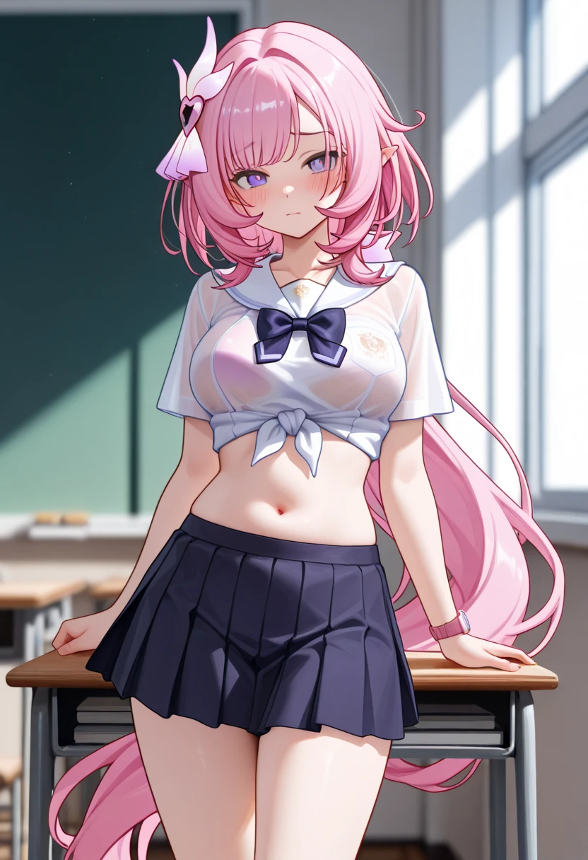 one woman, pink hair, gyaru, canine, aquamarine eyes, Double bun ,
navel, manicure, curly long hair, neat white uniform, smiling parabolic eyes, Open your mouth and smile brightly, squatting cleavage, cute, short pink skirt, very large breasts