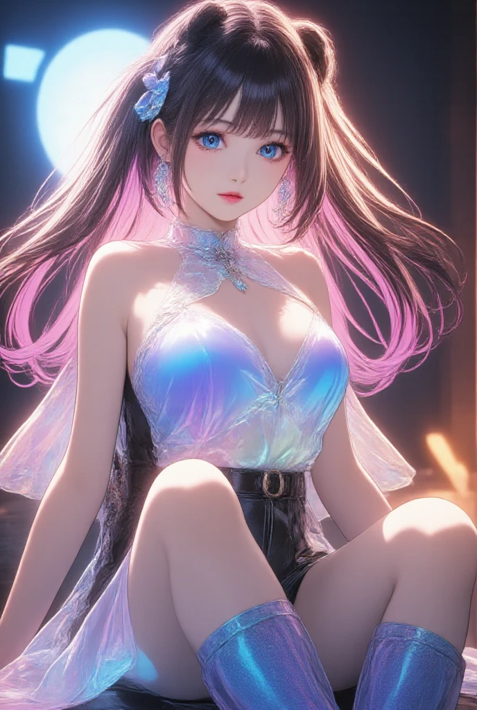 1girls, , Trikot,Playboy Bunny, Netzstrumpfhosen, braune haare, Anime Cute, blush, thick ass, , sexy, boobs