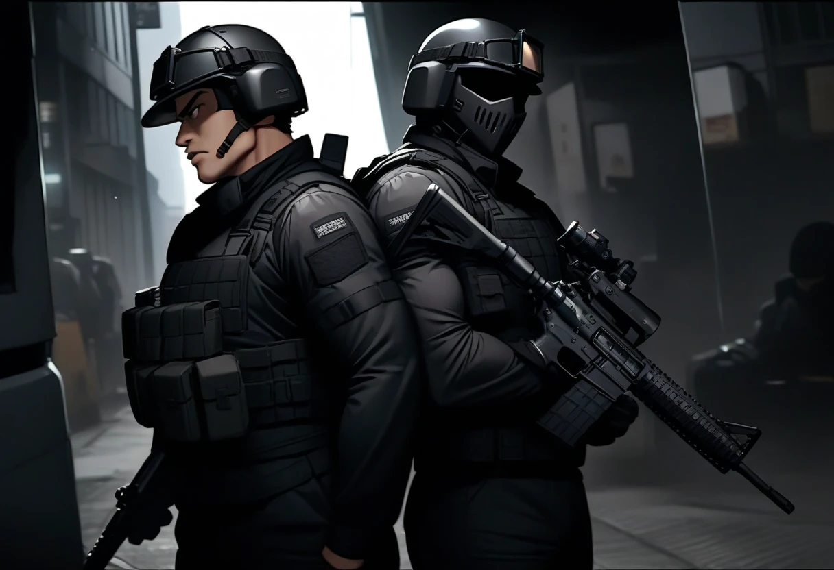 Female version of Snake Eyes from GIJoe. Ninja in black tactical armor