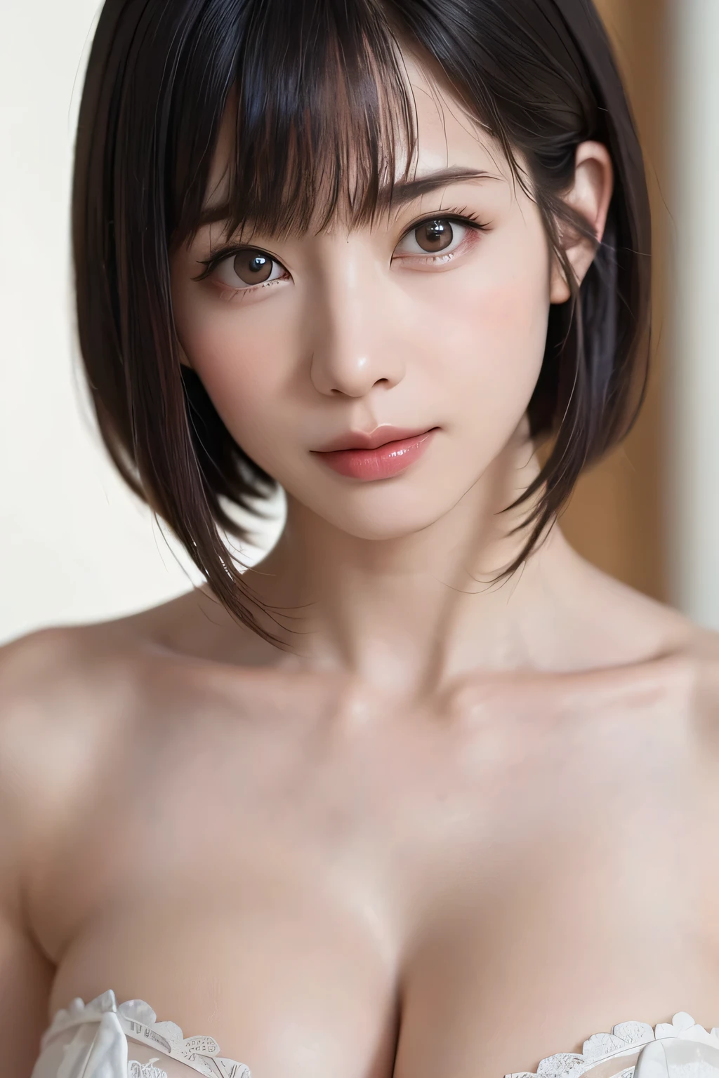 (Tabletop, Highest quality、Ultra-high resolution、Face focus focus、Focus on the side、Focus on the navel、Focus on the décolleté、Very attractive beauty、Add strong highlights to the eyes、Look closely at the camera:1.4、Really beautiful bangs:1.4、Short Brunette Bob（With bangs）:1.4),1 girl, Report, Black-haired, Realistic, Looking at the audience, Pale black eyes, short hair, lips, Lip gloss, Upper Body、Big eyes、eyelash)、((Italian natural background、Hyper Realistic Stick:1.4))、((short hair with bangs:1.4、Beautiful 46 point bangs:1.4、{Hugeな|big|Hugeなな|Mega} chest:2, chestの谷間:2、Big eyes、Give students a very strong highlight、very bigger chest、Looking at the audience、Very beautiful beauty、Show me your ears、Beautiful long neck、Beautiful neckline、smile、A smilee　Beautiful Teeth、Open your mouth and smilee))、2、Very cute supermodel、Perfect ???????、{Huge|big|Hugeな|Mega} chest, chestの谷間