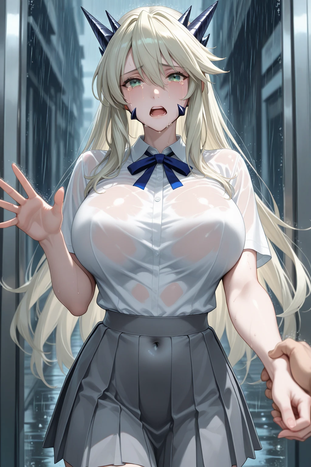 ((Sister having intense vaginal sex with a man:1.4)), Full body image, front, One girl, 18-year-old, Mix 4, (32K, RAW Photos, Highest quality, masterpiece:1.2), (Anime-like, photoAnime-like:1.37), cute, Short sleeve T-shirt,Shorts,leggings, night, rain, Humidity, Professional Lighting, Photon Mapping, Radio City, Physically Based Rendering, Super Resolution, (Big Breasts:1.2), {{The biological weapon that preyed on the younger sister exposes her breasts and private parts, and with an evil smile on her face, straddles her older brother's crotch and has intense cowgirl sex.}}, ((Intense vaginal sex with a man:1.2)), male, penis, Insert, Cowgirl Sex, No morals, whole body, NSFW